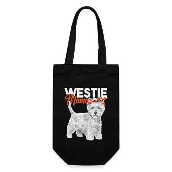 West Highland White Terrier Westie - Geschenkbeutel für Flaschen - Schwarz - Vorne