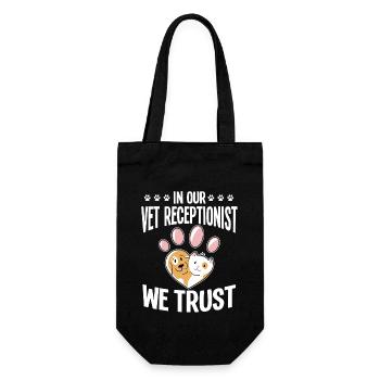 Cadeau de réceptionniste vétérinaire mignon - Sac à bouteille - noir - Devant