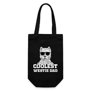 West Highland White Terrier Westie - Geschenkbeutel für Flaschen - Schwarz - Vorne