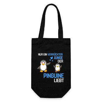 Antarktis Tier Zoo Vogel Jungen Geschenk Pinguin - Geschenkbeutel für Flaschen - Schwarz - Vorne