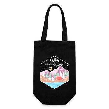 Let's Sleep Under The Stars Hiking Nature Camping - Gift Bag for Bottles - black - Front