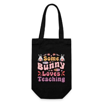Somebody Loves Teaching Easter Teacher - Gift Bag for Bottles - black - Front