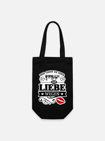 Der Liebe wegen - Geschenkbeutel für Flaschen - Schwarz