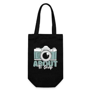 About To Snap Funny Vintage Camera Lover - Gift Bag for Bottles - black - Front