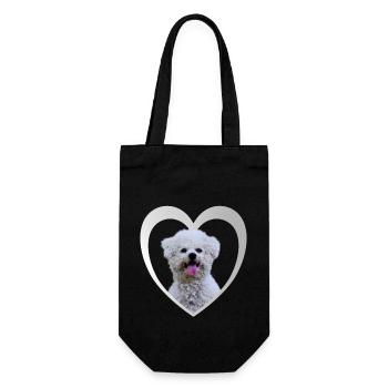 Bichon Frise Heart - J’adore Bichon Frise - Sac à bouteille - noir - Devant