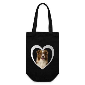 Border Collie Heart - J’aime Border Collie - Sac à bouteille - noir - Devant