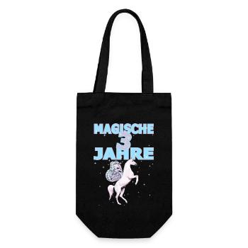 Magische 3 Jahre 3. Geburtstag Einhorn Prinzessin - Geschenkbeutel für Flaschen - Schwarz - Vorne