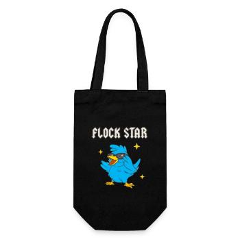 Flock Star Lustiges Vogel Liebhaber Ornithologen - Geschenkbeutel für Flaschen - Schwarz - Vorne