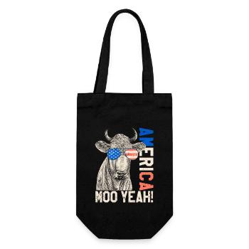 4 juillet Funny Moo oui lunettes de vache US america - Sac à bouteille - noir - Devant