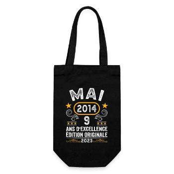 Anniversaire Vintage Idée Cadeau Mai 2014 9 - Sac à bouteille - noir - Devant