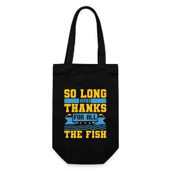 SO LONG UND DANKE FÜR ALL DIE FISCHE - Geschenkbeutel für Flaschen - Schwarz - Vorne