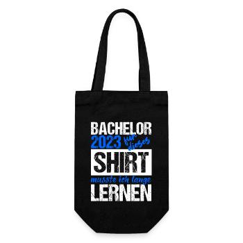 Bachelor 2023 Lange Genug Gelernt Lasst Uns Feiern - Geschenkbeutel für Flaschen - Schwarz - Vorne