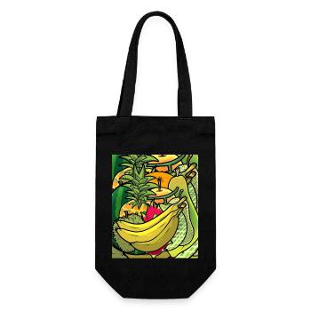 Summer time exotic juicy fruits fruit vitamins - Gift Bag for Bottles - black - Front