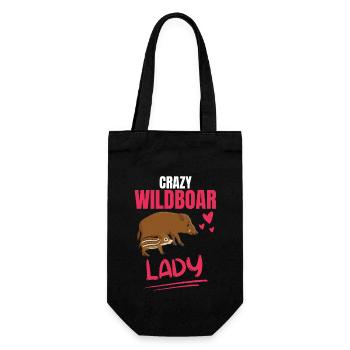 Crazy Wild Boar Lady Gift Wild Boar - Gift Bag for Bottles - black - Front