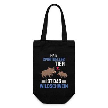 Wald Tierliebhaber Tierfreund Geschenk Wildschwein - Geschenkbeutel für Flaschen - Schwarz - Vorne