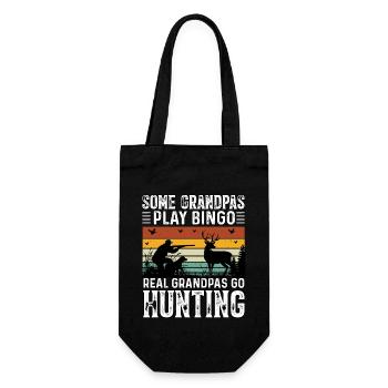 Some Grandpas Play Bingo Real Grandpas Go Hunting - Gift Bag for Bottles - black - Front