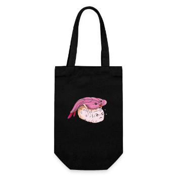 Drôle de japonais Kawaii Sushi Nigiri - Sac à bouteille - noir - Devant