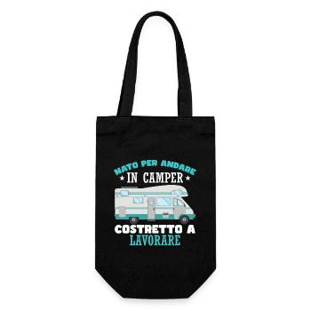 Fun camper camper camping - Gift Bag for Bottles - black - Front