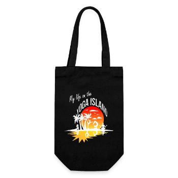 Yoga Sport beim Sonnenuntergang auf einsame Insel. - Geschenkbeutel für Flaschen - Schwarz - Vorne