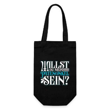 Willst du meine Patentante sein? Paten fragen - Geschenkbeutel für Flaschen - Schwarz - Vorne