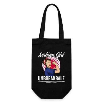 Awesome Serbian Girl Unbreakable For A Srbija - Geschenkbeutel für Flaschen - Schwarz - Vorne
