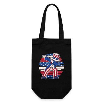 4. Juli Dabbing Patriotic Dab Dance US amerika - Geschenkbeutel für Flaschen - Schwarz - Vorne