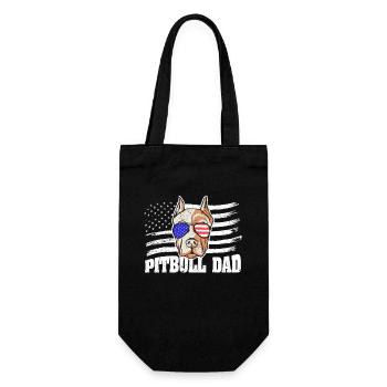 Meilleur Pitbull Dad Jamais Drapeau américain 4 juillet - Sac à bouteille - noir - Devant
