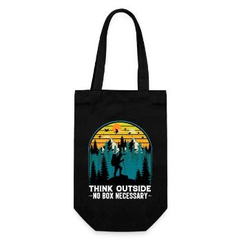 Denken Sie draußen No Box Wandern Natur Camping - Geschenkbeutel für Flaschen - Schwarz - Vorne