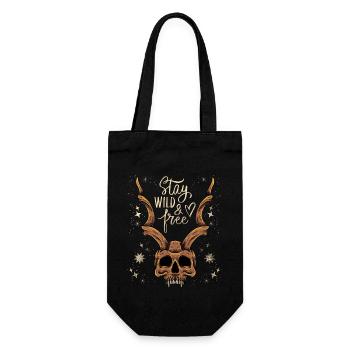 Horned Skull Baphomet Vintage Skull, Saying - Gift Bag for Bottles - black - Front