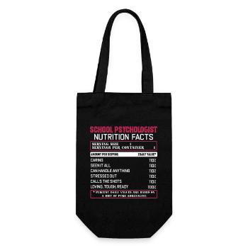 School Psychologist Nutrition Facts - Gift Bag for Bottles - black - Front