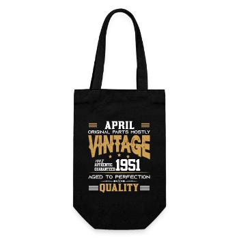 Vintage Aged To Perfection April 1951 - Gift Bag for Bottles - black - Front
