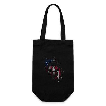 Skull Drapeau américain 4 juillet Patriotique - Sac à bouteille - noir - Devant