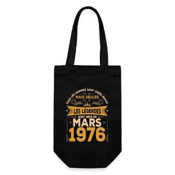 Mars 1976 anniversaire mars 1976 vintage 1976 - Sac à bouteille - noir - Devant