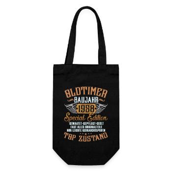 Geburtstag - Oldtimer 1958 - Geschenkbeutel für Flaschen - Schwarz - Vorne