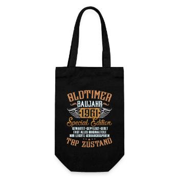 Oldtimer Baujahr 1961 Geburtstagsspruch - Geschenkbeutel für Flaschen - Schwarz - Vorne