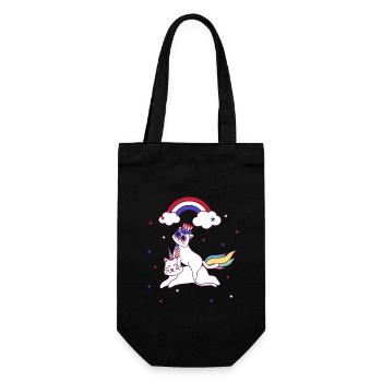 Chat 4 juillet Patriotic Caticorn Licorne Meowica - Sac à bouteille - noir - Devant