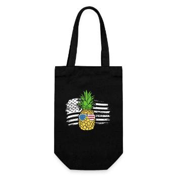 Ananas Sonnenbrille 4. Juli US Patriotisch Aloha - Geschenkbeutel für Flaschen - Schwarz - Vorne