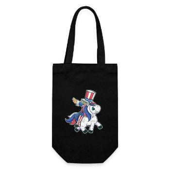 Reiten Einhorn Liebhaber 4. Juli Mericorn patriot - Geschenkbeutel für Flaschen - Schwarz - Vorne