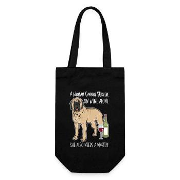 Mastiff Hund Old English Mastiff - Geschenkbeutel für Flaschen - Schwarz - Vorne