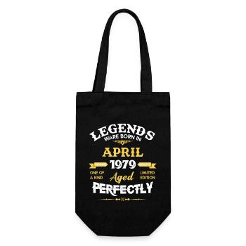 Vintage Aged To Perfection April 1979 - Geschenkbeutel für Flaschen - Schwarz - Vorne