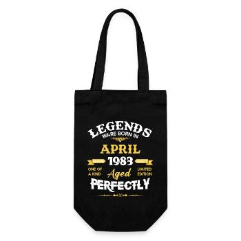 Vintage Aged To Perfection April 1983 - Geschenkbeutel für Flaschen - Schwarz - Vorne