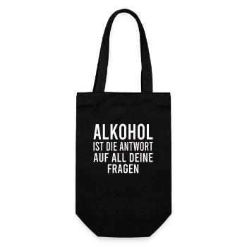 Vatertag Himmelfahrt Bier Nachbar Nachbarn Saufen - Geschenkbeutel für Flaschen - Schwarz - Vorne