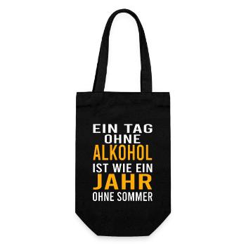 Vatertag Himmelfahrt Bier Nachbar Nachbarn Saufen - Geschenkbeutel für Flaschen - Schwarz - Vorne