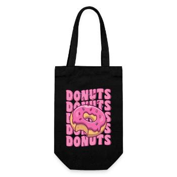 Groovy Pink Donut Squad Sprinkles Donut Lover - Gift Bag for Bottles - black - Front