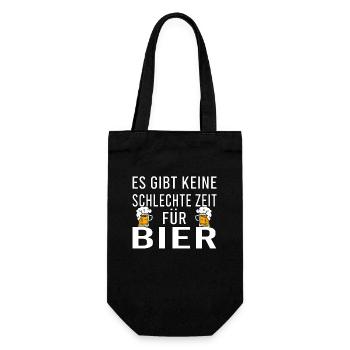 Vatertag Himmelfahrt Bier Nachbar Nachbarn Saufen - Geschenkbeutel für Flaschen - Schwarz - Vorne