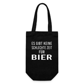Vatertag Himmelfahrt Bier Nachbar Nachbarn Saufen - Geschenkbeutel für Flaschen - Schwarz - Vorne