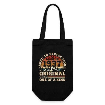 84th birthday gift Original vintage 1937 - Gift Bag for Bottles - black - Front