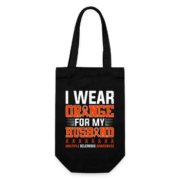 Je porte de l’orange pour la sclérose en plaques de mon mari - Sac à bouteille - noir - Devant