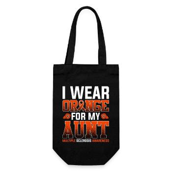 Je porte de l’orange pour ma tante Sclérose en plaques - Sac à bouteille - noir - Devant