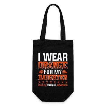 Je porte de l’orange pour la sclérose en plaques de ma fille - Sac à bouteille - noir - Devant